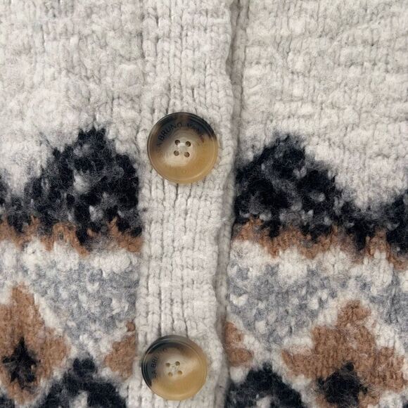 Vanessa Bruno Cardigan Womens Small Fair Isle Cottagecore Eclectic Grandpa Cozy - Picture 12 of 12